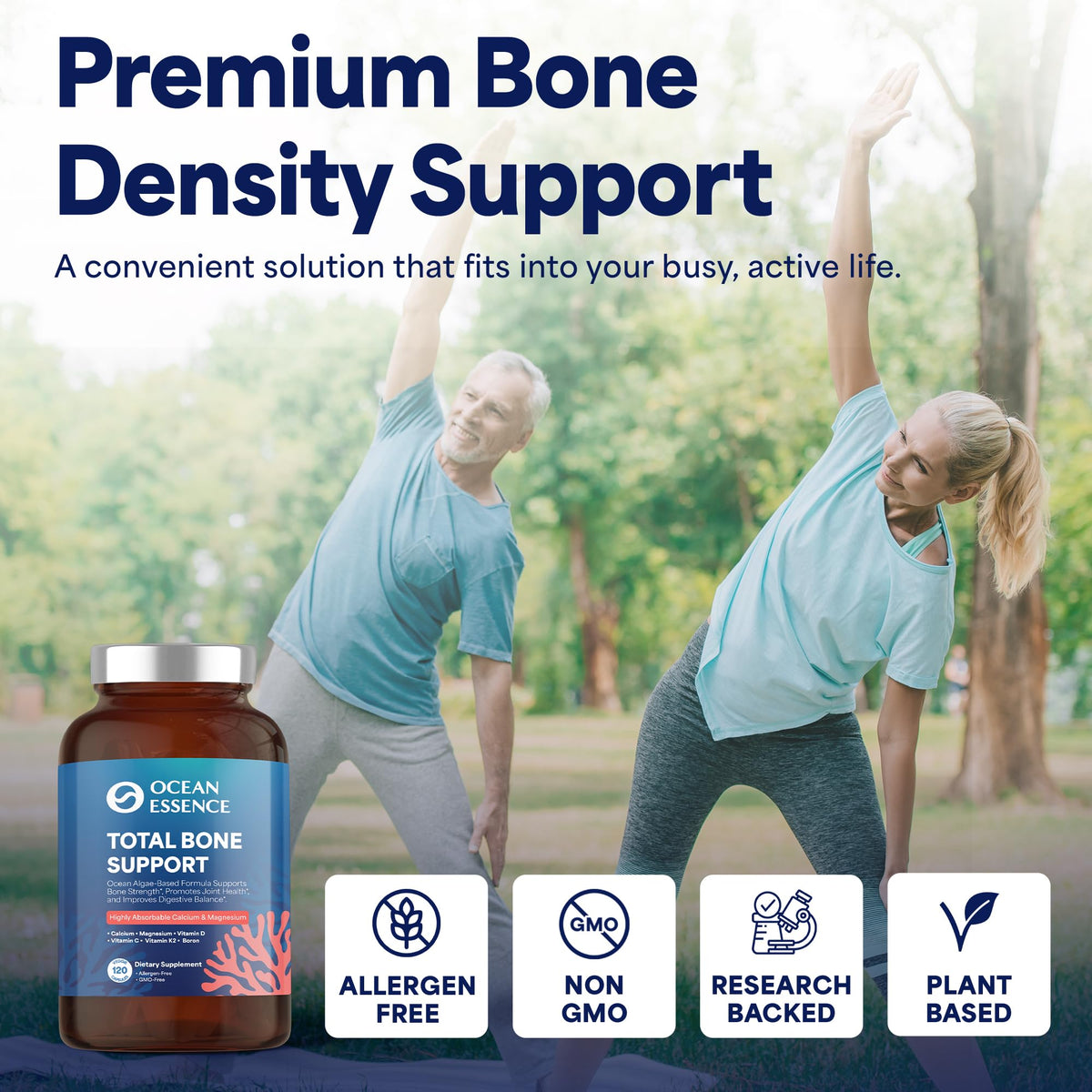 Capsules OCEAN ESSENCE Total Bone Support sur fond blanc