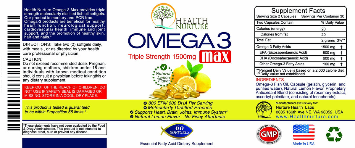 Capsules Omega-3 Max en vue rapprochée