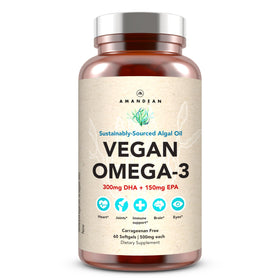 Capsules Omega-3 végétales AMANDEAN en vue de face