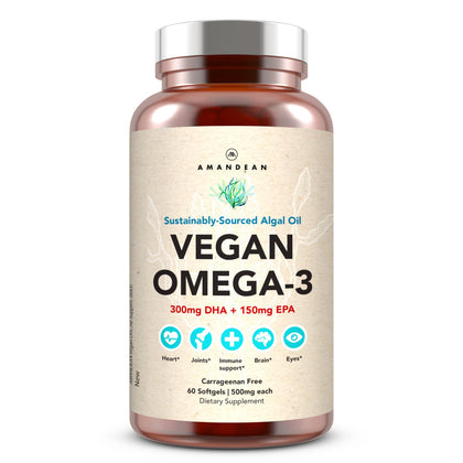 Capsules Omega-3 végétales AMANDEAN en vue de face