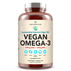 Capsules Omega-3 végétalien AMANDEAN en boîte de 120 unités