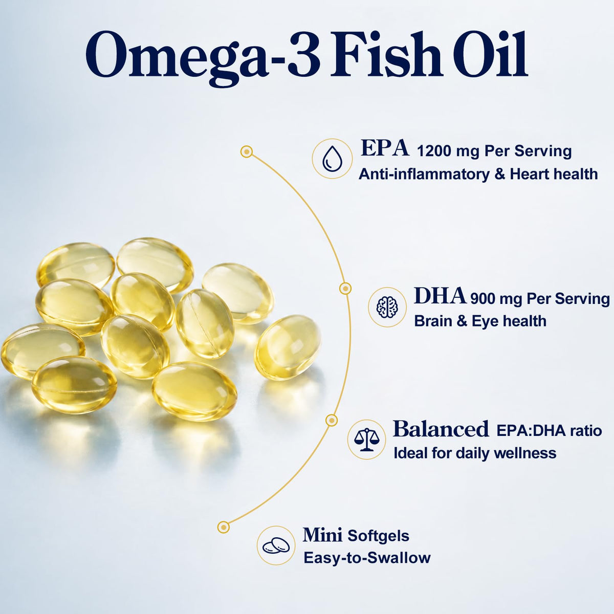 Capsules Omega-3 ZIPINKJ à côté d'un verre d'eau