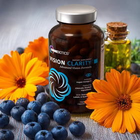 Capsules OmniBiotics Vision Clarity sur un fond neutre