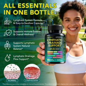 Capsules OMZOK Drainage Lymphatique 21 en 1 sur fond blanc