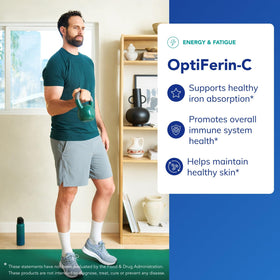 Capsules OptiFerin-C sur un fond blanc