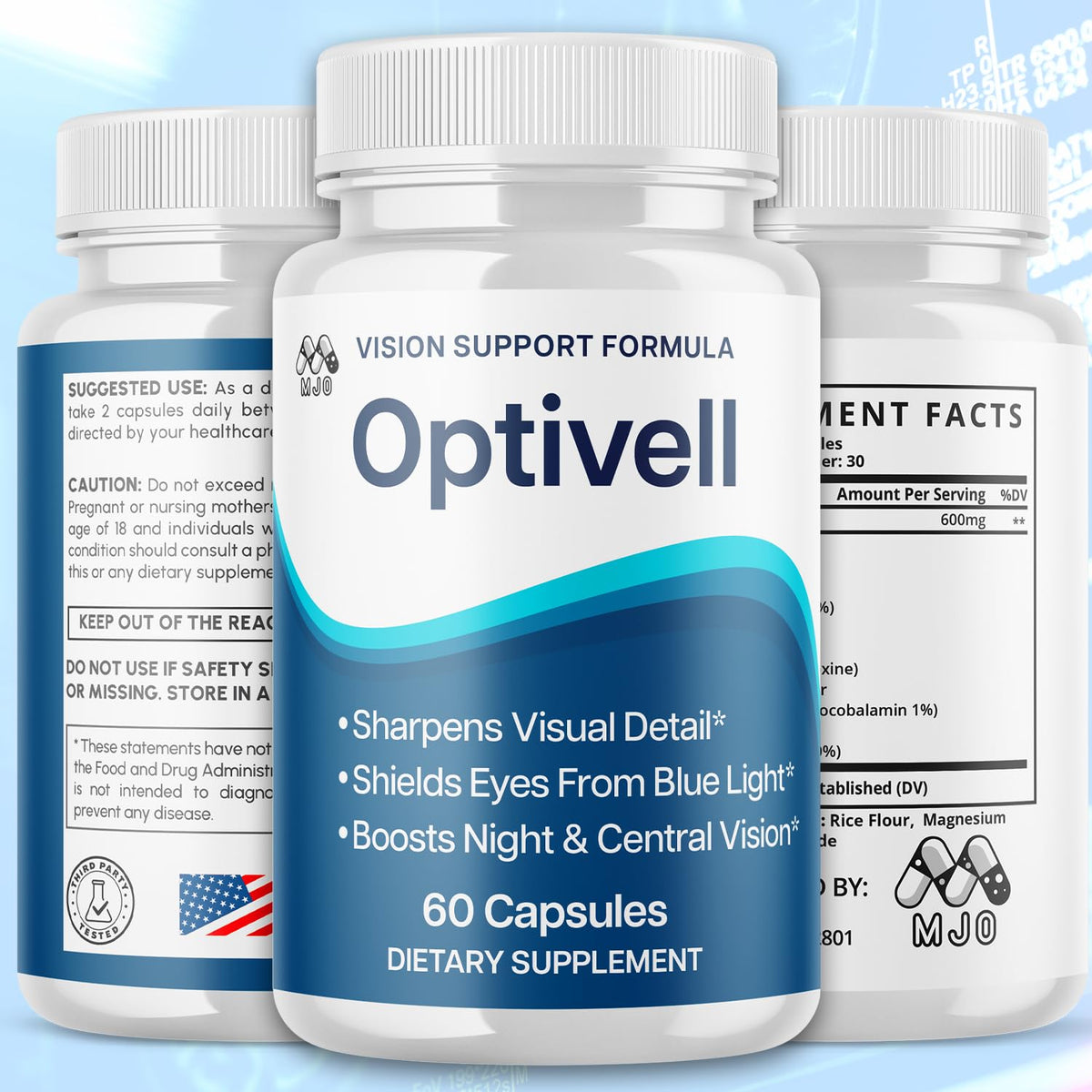 Capsules Optivell MJO, vue de côté montrant les gélules