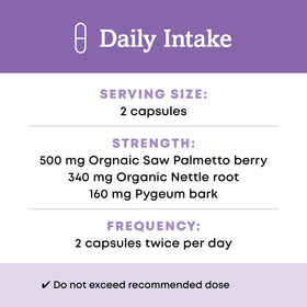Capsules Oregon's Wild Harvest Saw Palmetto Bio sur un fond neutre