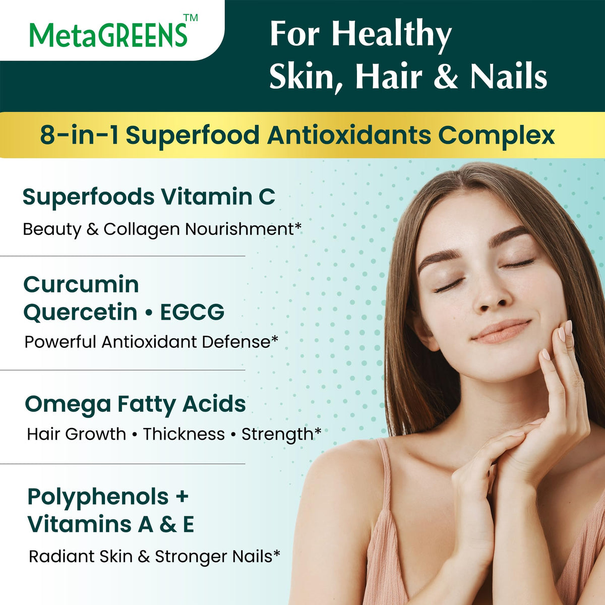 Capsules Organic Veda Extrait de Thé Vert avec verre d'eau