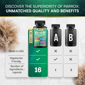 Capsules Parrox 16 en 1 sur une table en bois