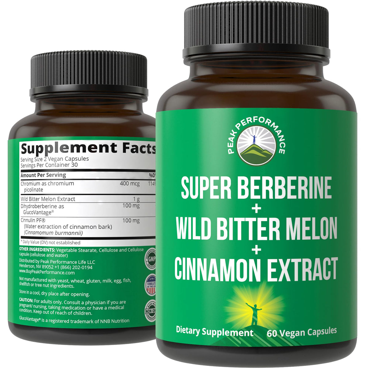 Capsules Peak Performance Super Berberine 4-en-1 en boîte
