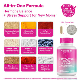 Capsules Pink Stork Complément Alimentaire sur une surface blanche
