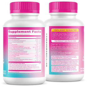 Capsules Pink Stork Fertilité Femme sur une table en bois