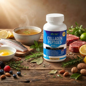 Capsules PJRYC Multi Collagen Peptides sur fond blanc