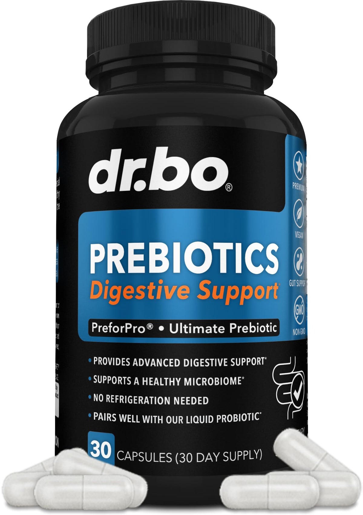 Capsules prébiotiques DR. BO, boîte de 30 capsules