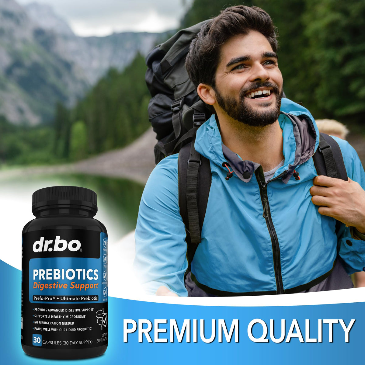 Capsules prébiotiques DR. BO, format de capsule