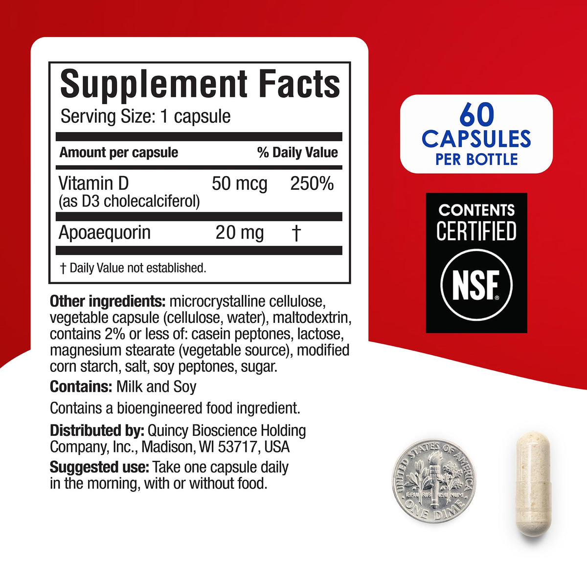 Capsules Prevagen prêtes à être prises