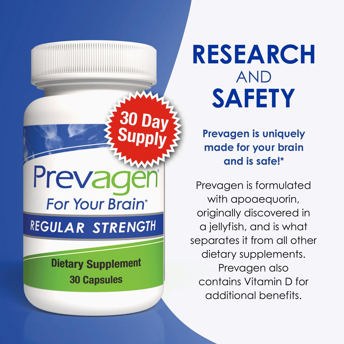 Capsules Prevagen prêtes à être prises