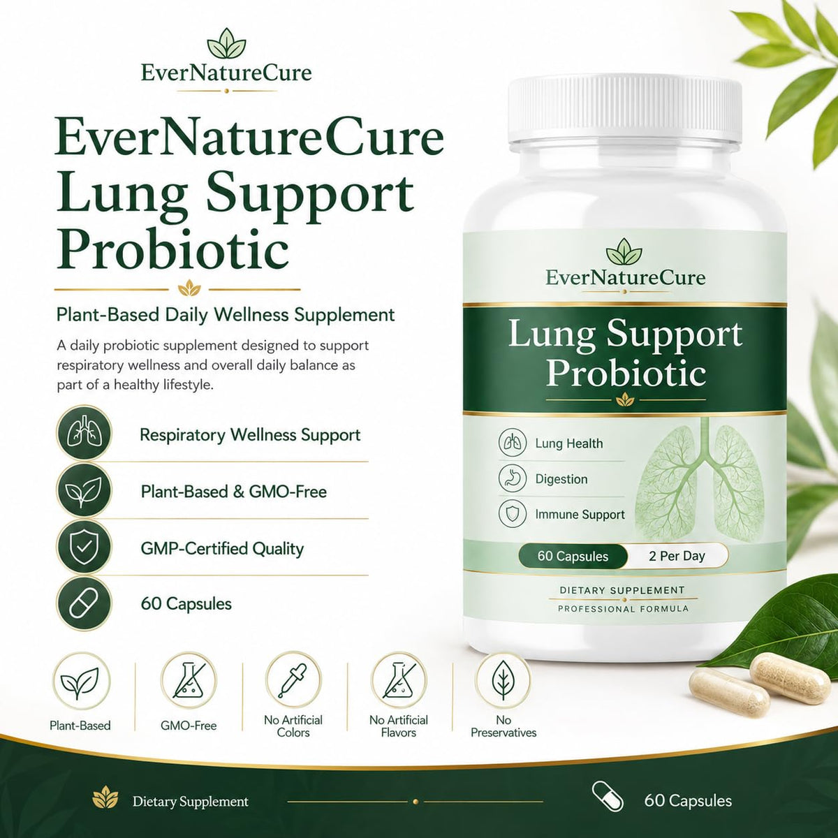 Capsules PRIDEWELL EverNatureCure sur fond blanc