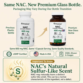 Capsules PRISTINE'S NAC 600mg sur fond blanc