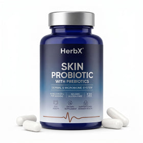 Capsules probiotiques HerbX 120 végétales en bouteille