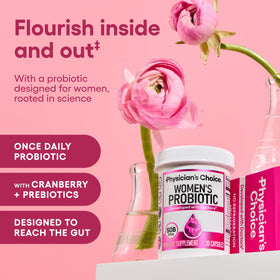 Capsules probiotiques Physician's CHOICE sur fond blanc