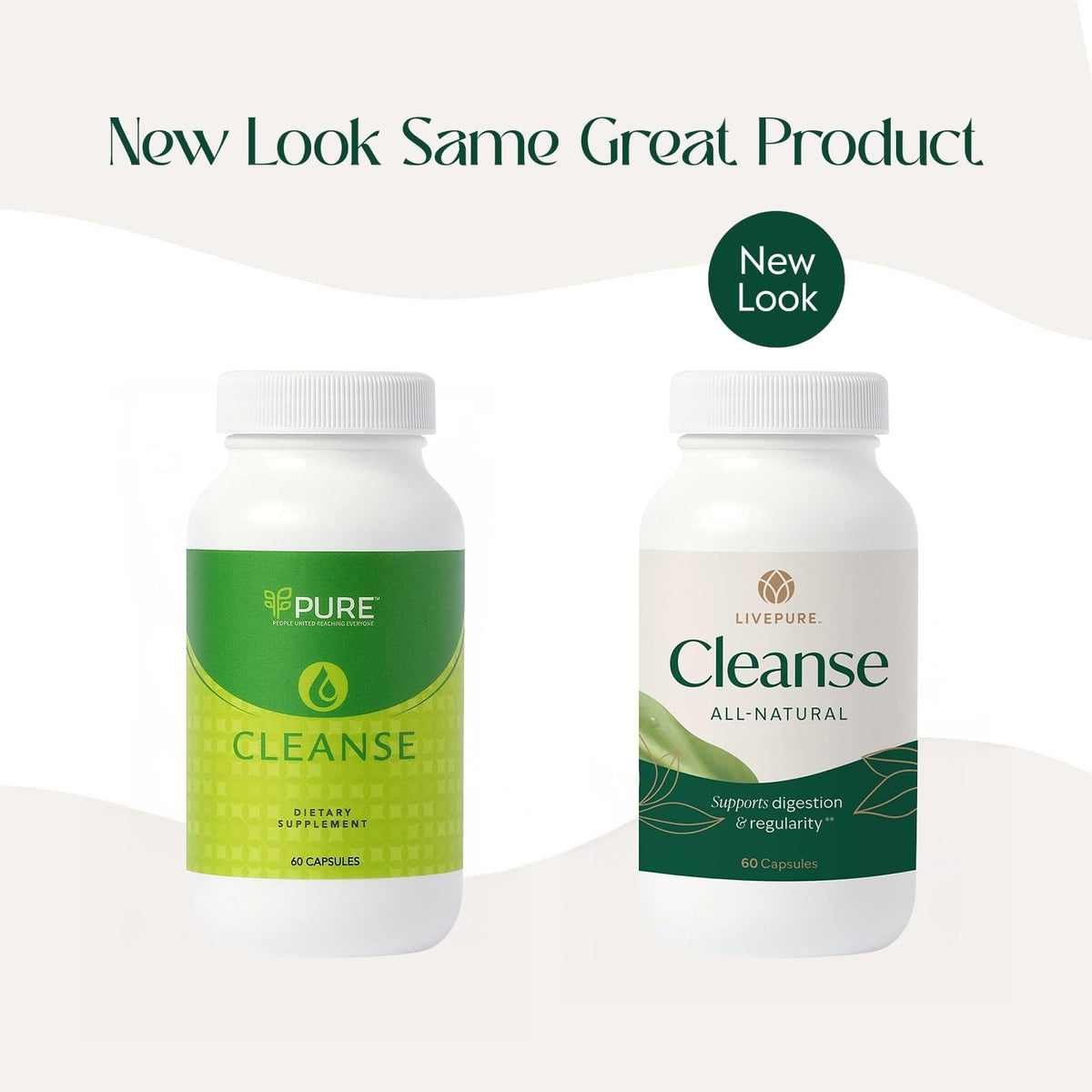 Capsules PURE Cleanse sur fond blanc