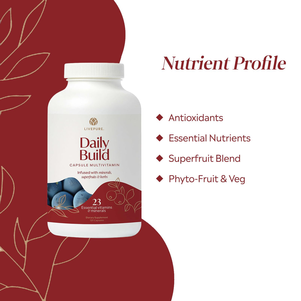 Capsules PURE Daily Build dans une main