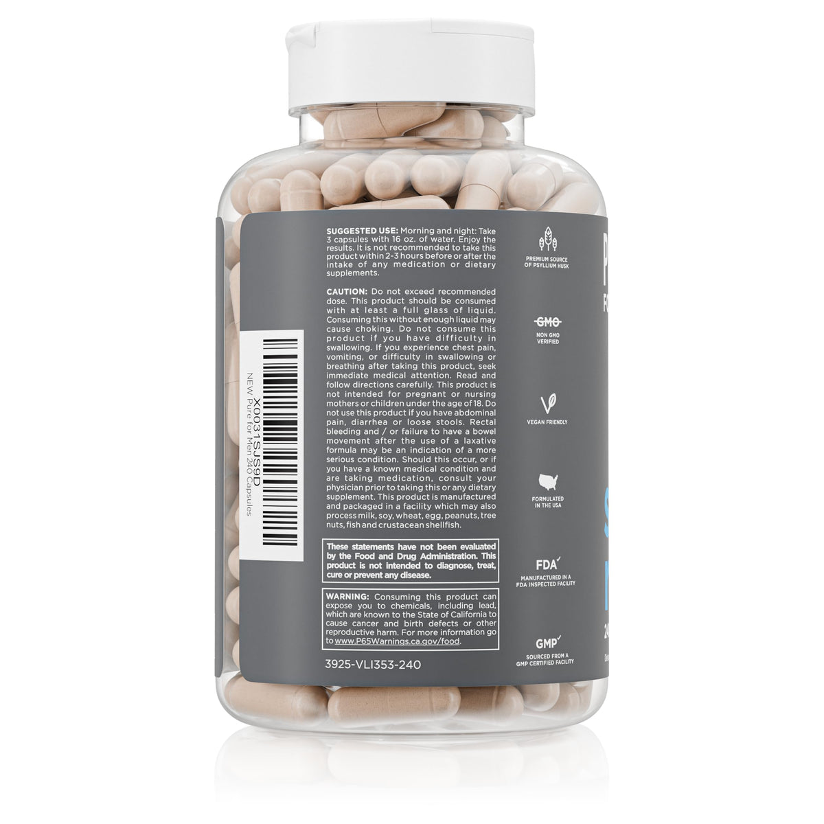 Capsules Pure for Men sur une surface en bois