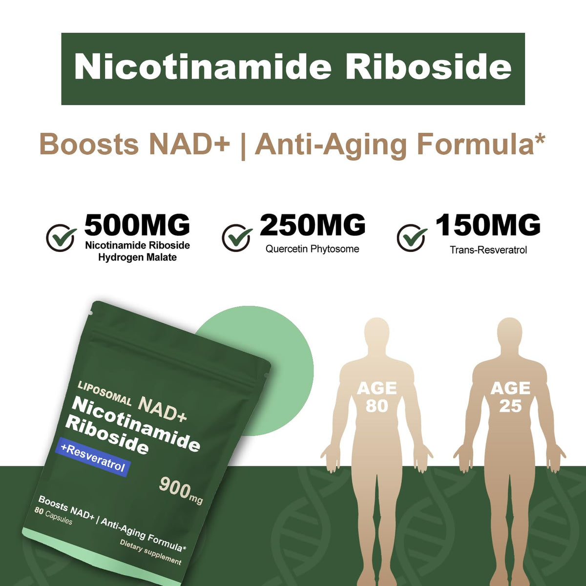 Capsules Quackiki NAD Resveratrol dans une main