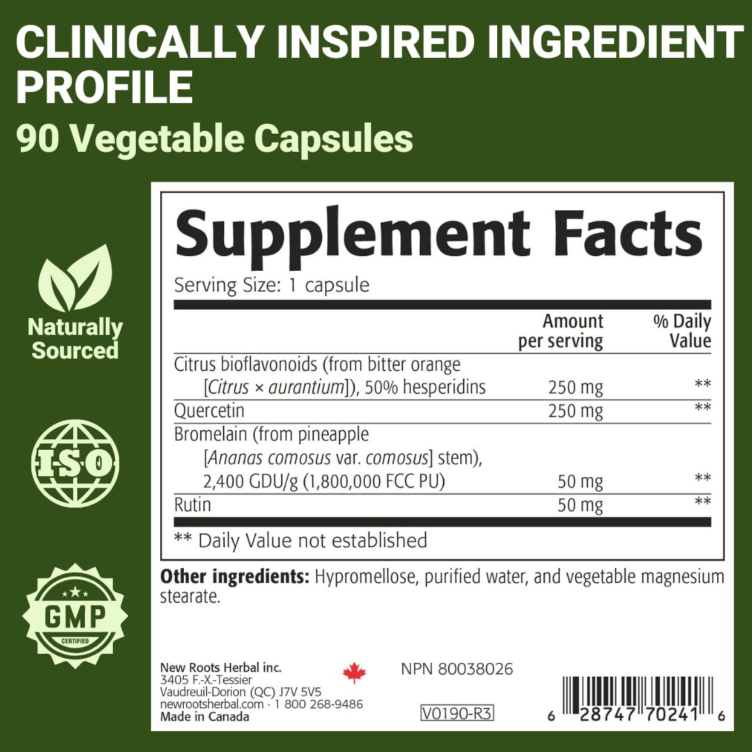 Capsules Quercétine avec Bromélaïne dans un verre d'eau