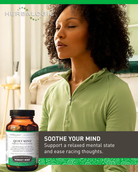 Capsules Quiet Mind d'Herbalogic sur fond blanc