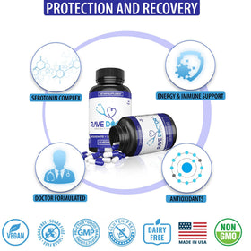 Capsules Rave Doctor 5 HTP en gros plan