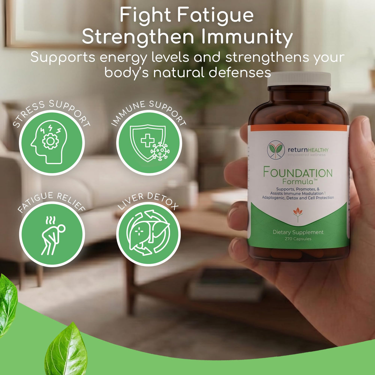 Capsules Return Healthy Foundation Formula sur une surface