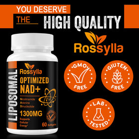 Capsules Rhameph NAD+ Liposomal 1300 mg sur une table