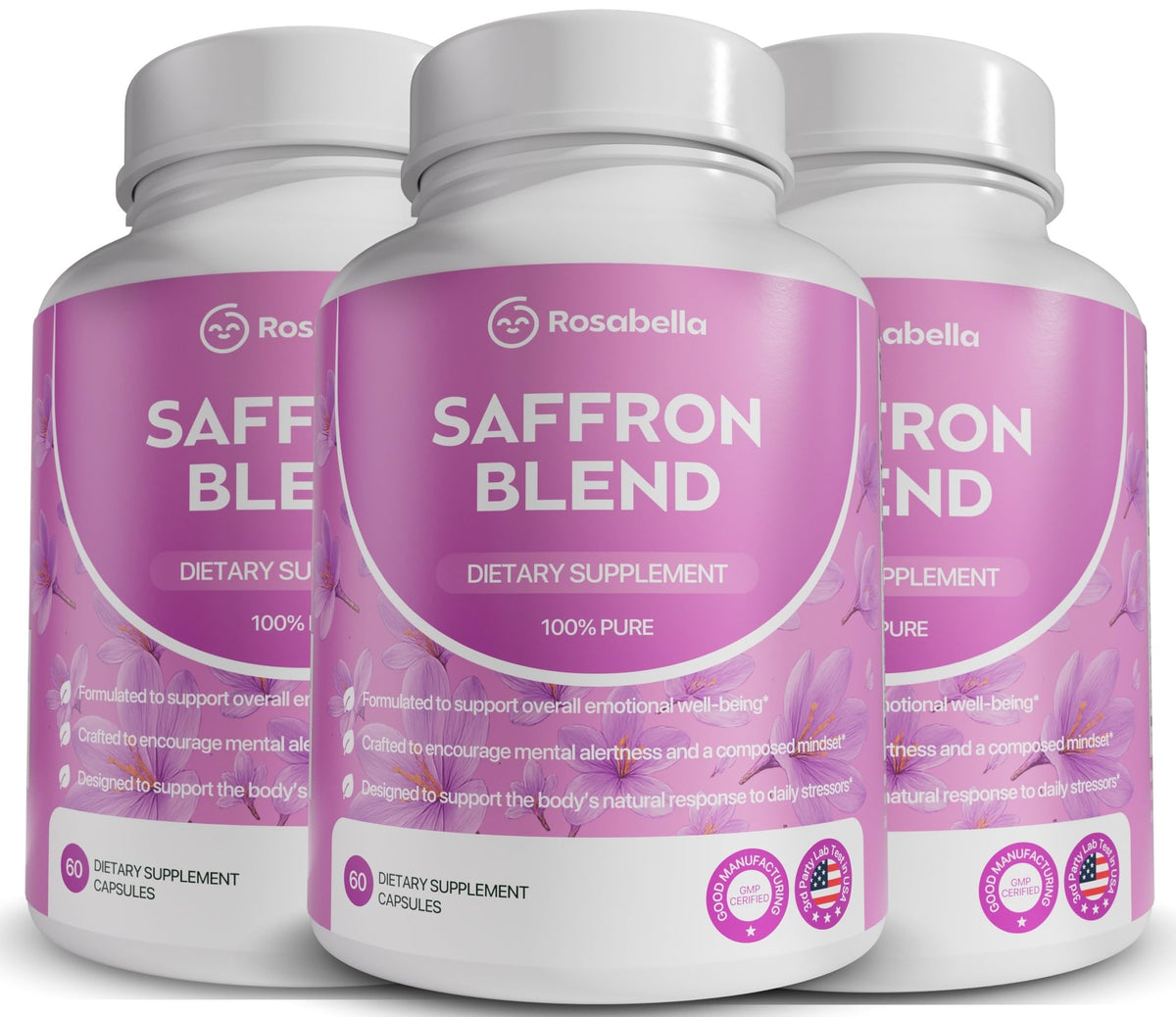 Capsules Rosabella Saffran en vue de face, emballage inclut