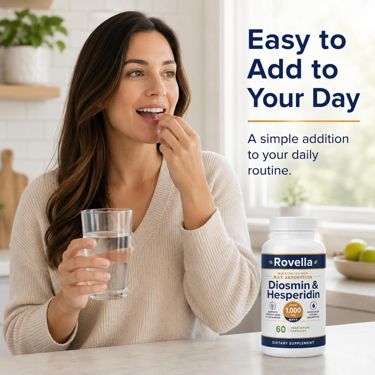 Capsules Rovella Diosmine et Hespéridine en gros plan