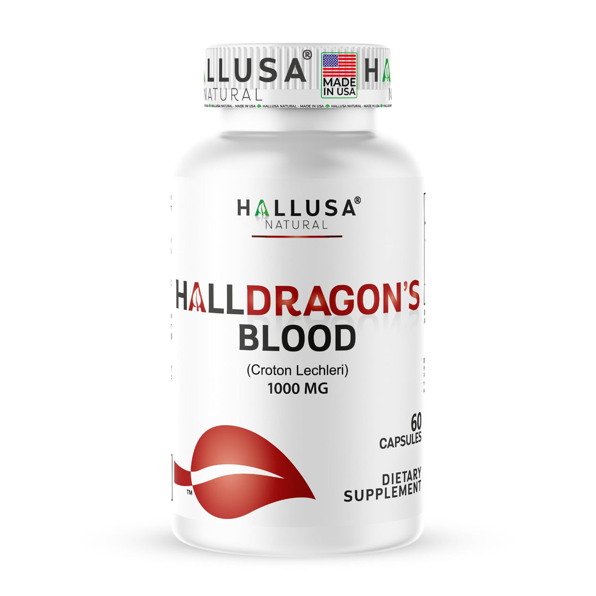 Capsules Sangre de Drago Hallusa Natural 1000mg, vue de face