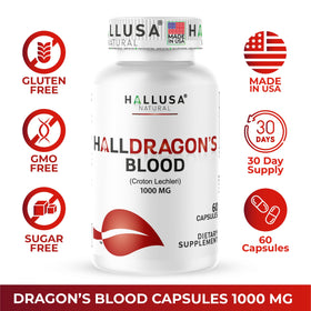 Capsules Sangre de Drago Hallusa Natural 1000mg, vue latérale