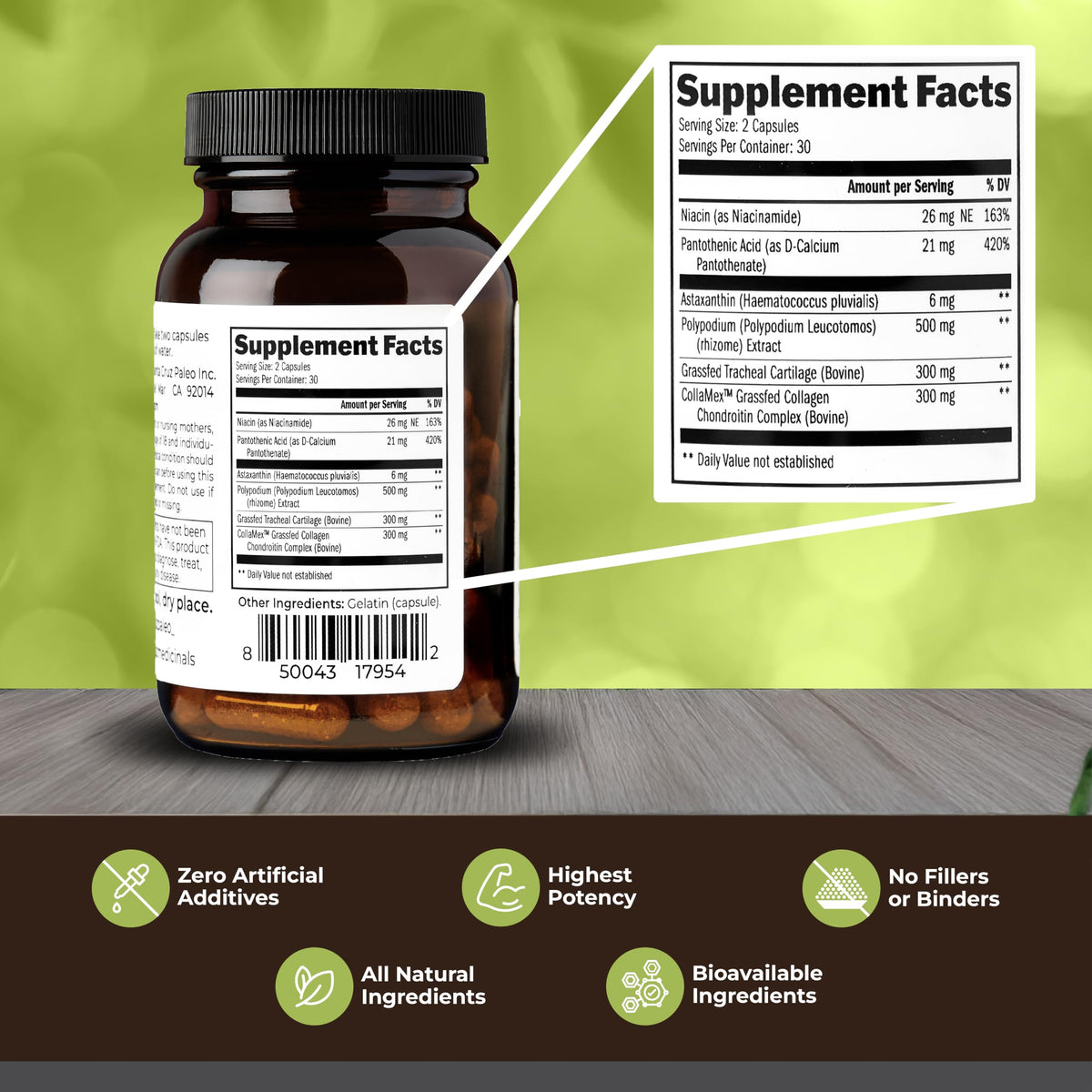 Capsules Santa Cruz Paleo avec ingrédients visibles