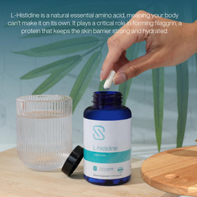 Capsules Serawise L-Histidine avec un verre d'eau