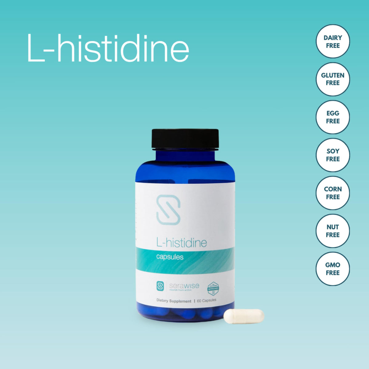 Capsules Serawise L-Histidine ouvertes sur une cuillère
