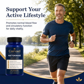 Capsules Seven Green Nattokinase sur une table en bois