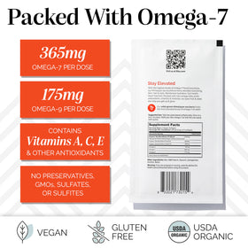 Capsules sibu Omega-7 dans un verre d'eau
