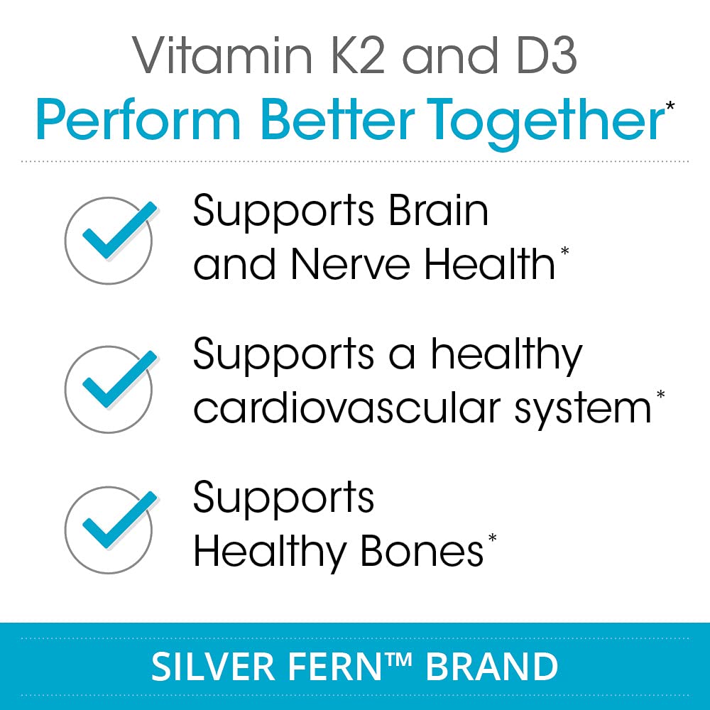 Capsules Silver Fern K2-D3 sur fond blanc