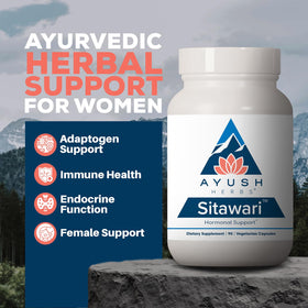 Capsules Sitawari Ayush Herbs en gros plan