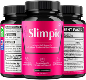 Capsules Slimpic OVICIA en train d'être prises avec un verre d'eau