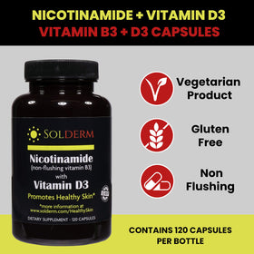 Capsules SOLDEREM Nicotinamide B3 et D3 avec gélule en cellulose végétale