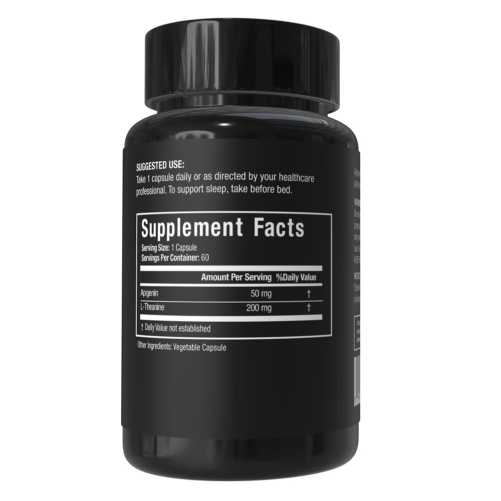 Capsules STACKED LAB Apigenin et L-Theanine sur fond blanc