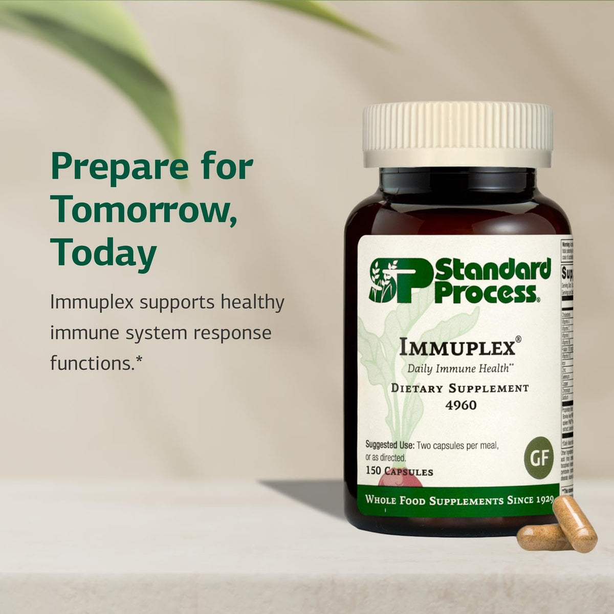 Capsules Standard Process Immuplex sur une surface