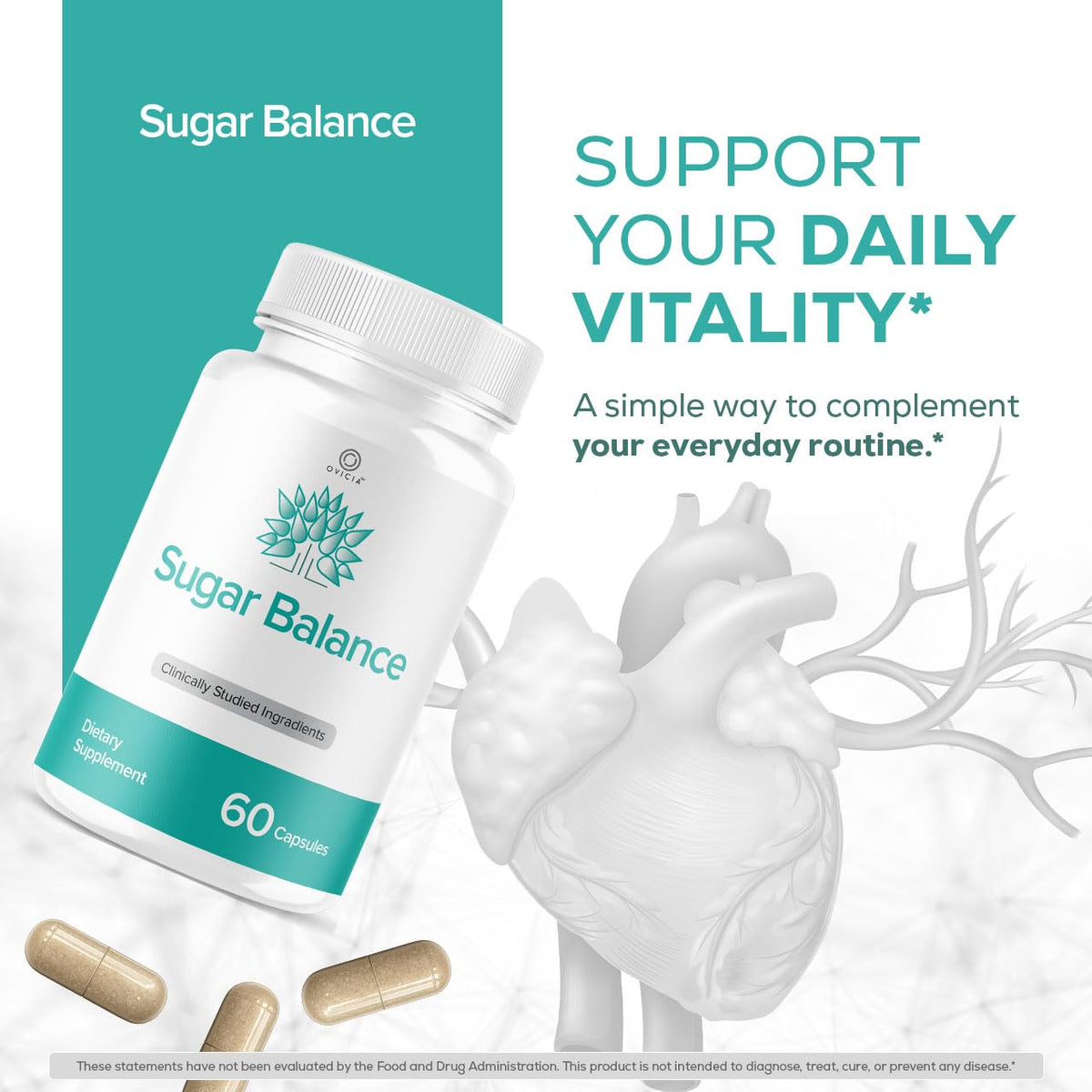 Capsules SugarBalance OVICIA côté avec dosage